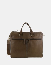 Pierre Cardin - Pierre Cardin Men's Italian Leather Business Briefcase/Messenger Bag