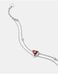 THOMAS SABO - THOMAS SABO Two-Row Bracelet with Red Heart Stone Silver