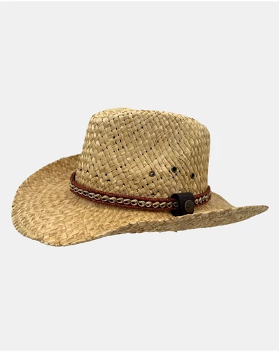 Jacaru - Jacaru 1818H Straw Cowboy Hat with small Shells