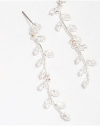 Lovisa - Silver Plated Long Swirling Cubic Zirconia Vine Drop Earrings