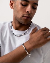 Dower & Hall - Men's Mixed Pearls Bracelet In Sterling Silver