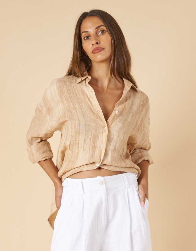 CAMIXA - Exalina Oversized Crinkle Linen Shirt