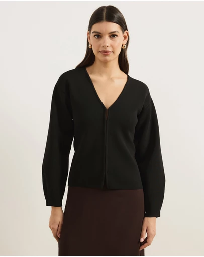 Atmos&Here - Knit Cardigan With Fitted Waist