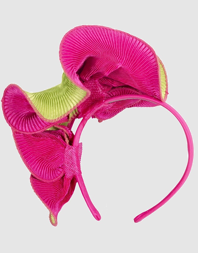 Max Alexander - Lime and Fuchsia Racing Fascinator