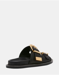 Steve Madden - Arch Black Leather Sandals