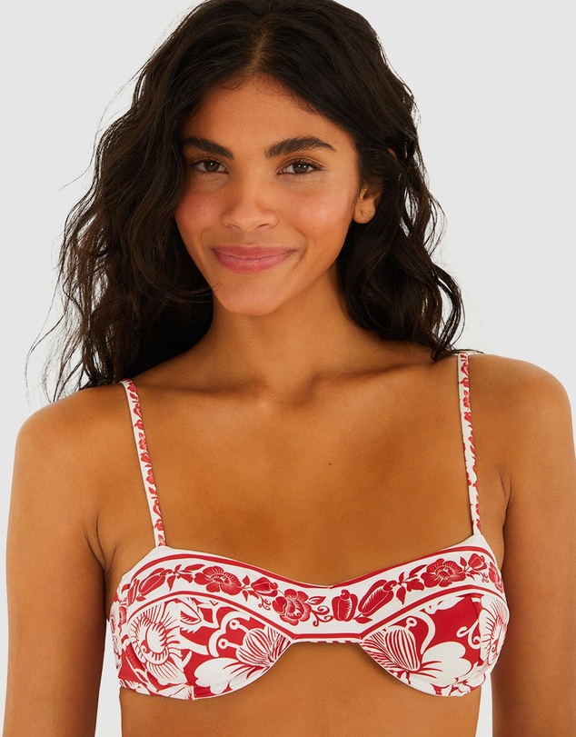 Farm Rio - Cashew And Birds Underwire Bikini Top