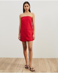 Atmos&Here - Koa Strapless Linen Blend Mini Dress