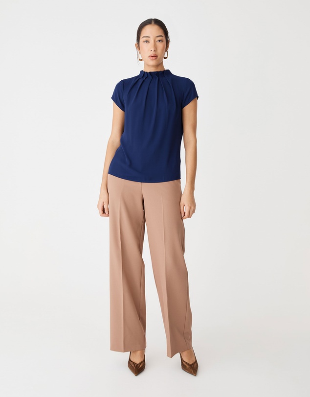 Forcast - Olivia Pleated High Neck Top