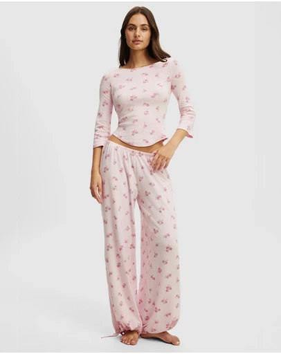 Cotton On Body - Long Pyjama Set Cotton Dreamy Soft Pointelle