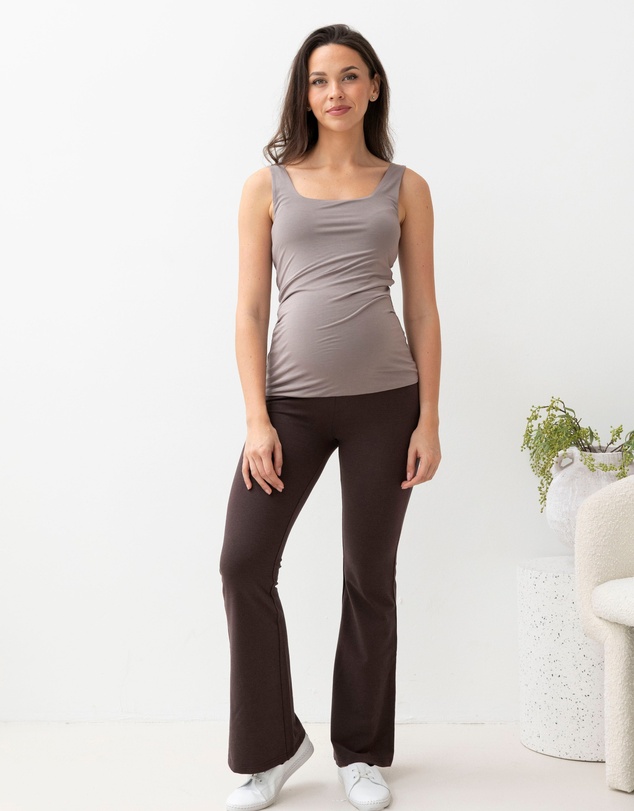 Angel Maternity - Maternity Deluxe Modal Tank in Mink Grey