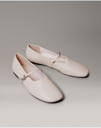 Calvin Klein - Leather Square Toe Ballerinas