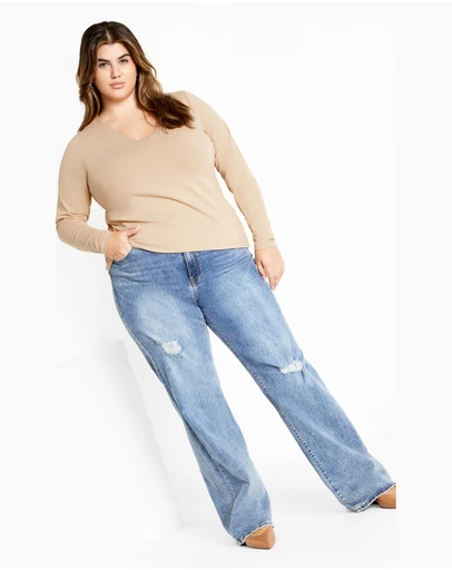 City Chic - Annie V Neck Top