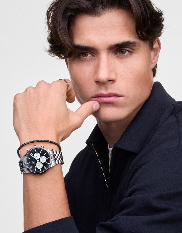 Daniel Wellington - Iconic Chronograph 42mm Arch 5-Link Onyx Panda S