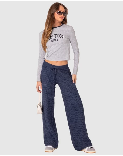 EDIKTED - Portia Relaxed Cable Knit Pants