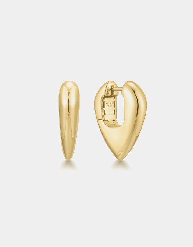 Ania Haie - Ania Haie Gold Puffy Shield Hoop Earrings