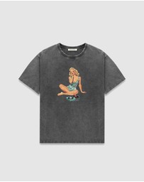 Duke + Dexter - Pin Up Washed Grey T-Shirt