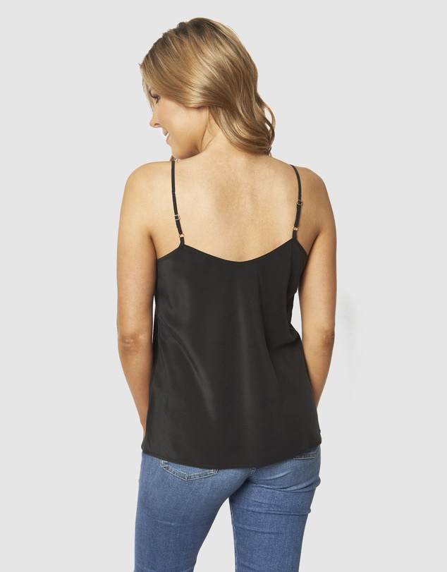 The Fable - Midnight Black Silk Camisole
