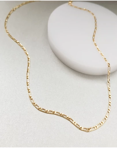 Wanderlust + Co - Figaro Chain Gold Necklace