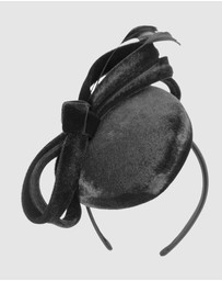 Max Alexander - Velvet Black Winter Pillbox Fascinator