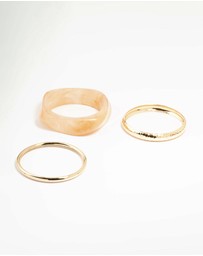 Lovisa - Gold & Acrylic Bangles 3-Pack