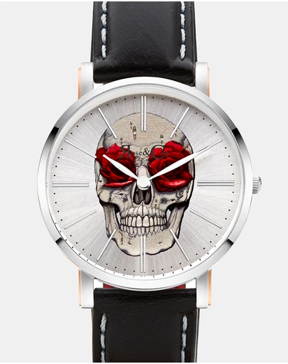 Rose & Coy - Art Series Skull & Rose Watch
