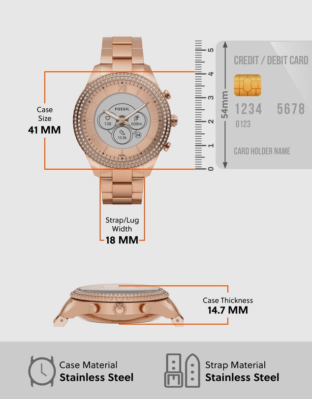 Fossil - Stella Gen 6 Hybrid Rose Gold-Tone Smartwatch