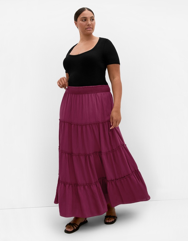 City Chic - Boho Tiered Maxi Skirt