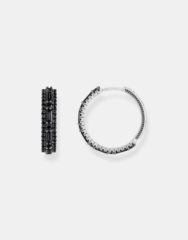 THOMAS SABO - Hoop earrings with black zirconia