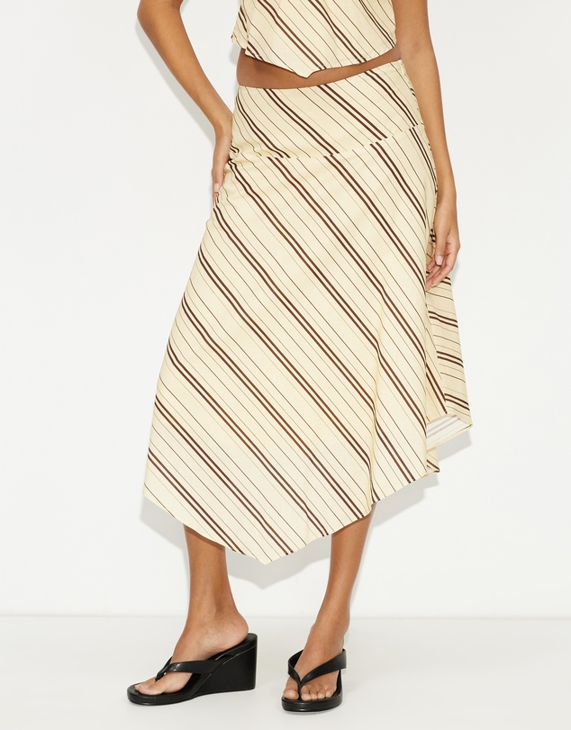 Dazie - Vacay Linen Blend Midi Skirt