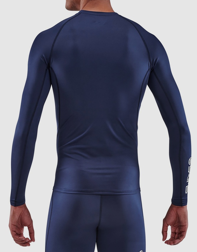 SKINS - SKINS Compression Men's Series-1 Active Long Sleeve Top Navy Blue