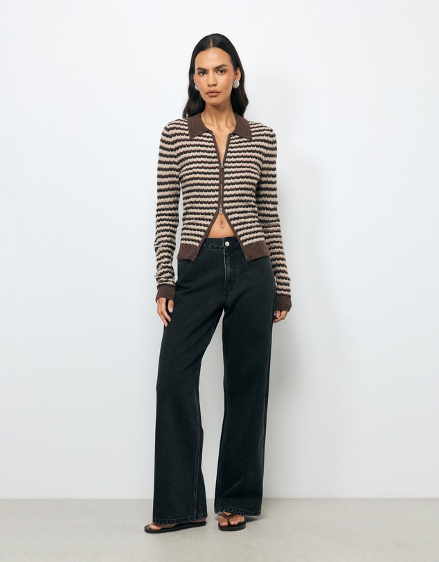 AERE - Baya Stripe Knit Top