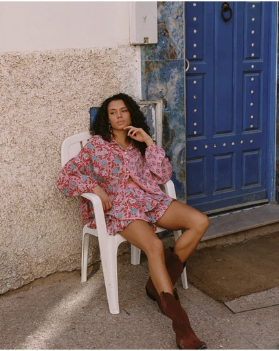 KINGA CSILLA - Kamala Block Print Chalm Shirt