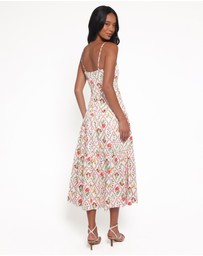 Petal & Pup - Botanique Midi Dress - Coral Wildflower