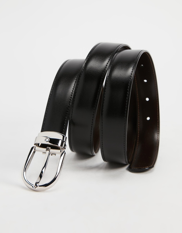 Montblanc - Horseshoe Shiny Palladium-Coated Pin Buckle Belt