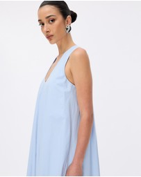 Revibe - Repaired Minima Esenciales Luna Cotton Bubble Hem Maxi Dress - AU 6