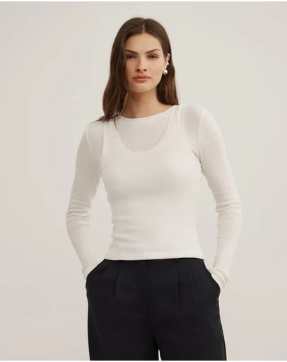 Witchery - Long Sleeve Overlay Top