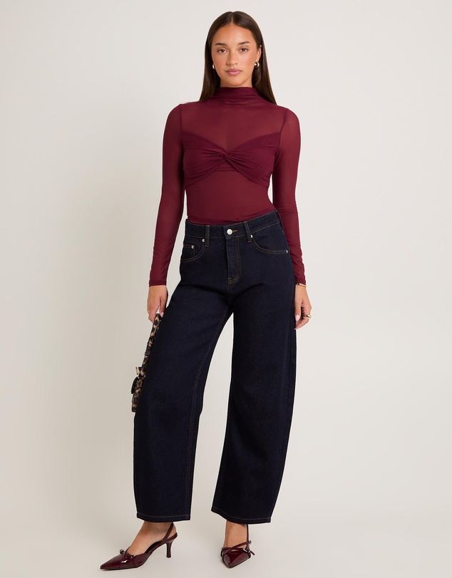 Alice In The Eve - Tae Twist Detail Mesh Turtleneck