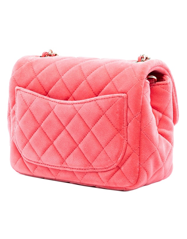 Pre-Loved by Azura Reborn - Pre-Loved Mini Square Classic Velvet Pearl Crush Single Flap
