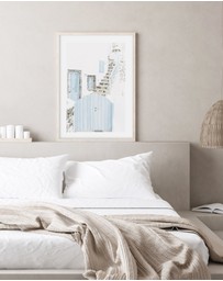 Olive et Oriel - Little Blue Gate Santorini Art Print