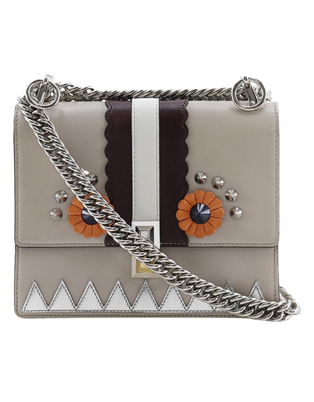 Fendi - Pre-Loved Vitello Liberty Lucido Catalan Small Mirror Hypnoteyes Studded Kan I Crossbody