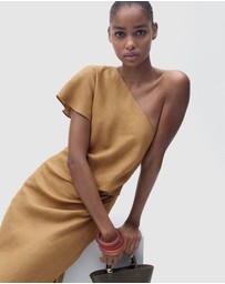 M.N.G - Rachel Asymmetrical Linen Dress
