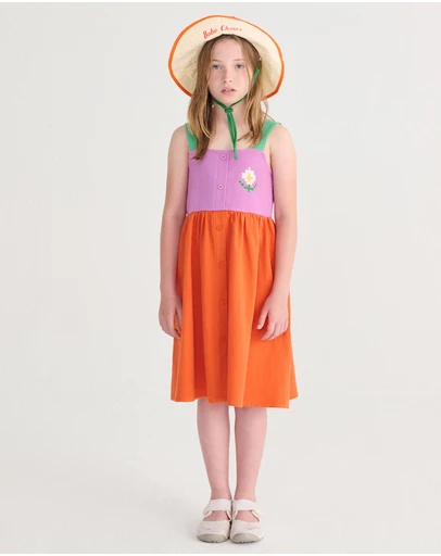 Bobo Choses - Pixel Daisy Colour Block Woven Dress - Babies-Teens