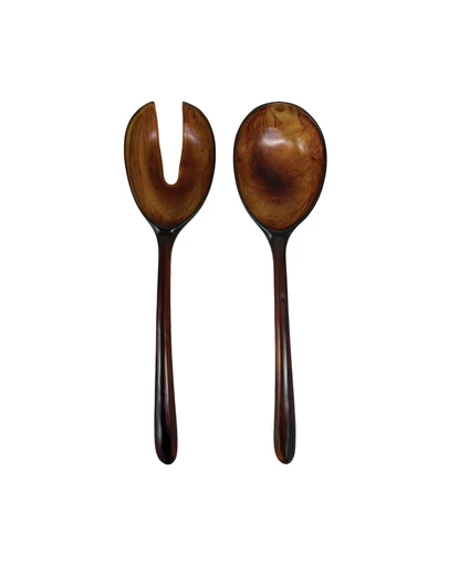 Urban Attitude - Urban Attitude LILA Large Paired Servers Length 30cm, Width 7.5cm (Spoon) - Dark Cocoa
