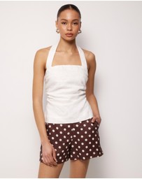AERE - Tessa Linen Halter Top