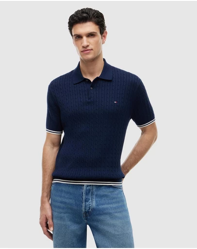 Tommy Hilfiger - Regular Fit Cable Knit Polo Shirt