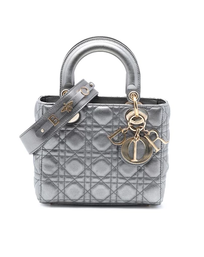 Pre-Loved by Azura Reborn - Pre-Loved Small Metallic Lambskin Cannage My ABCDior Lady Dior