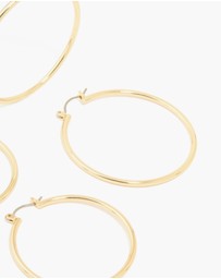 Lovisa - Gold Plated Large Thin Hoop Earrings 2-Pack
