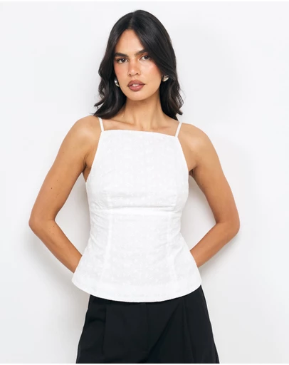 AERE - Tansy Embroidered Cami Top