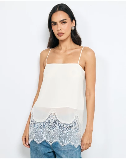 AERE - Alina Lace Trim Cami Top