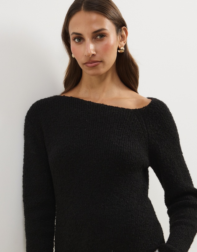 Atmos&Here - Toni Long Sleeve Knit With Asymmetric Neckline And Hem